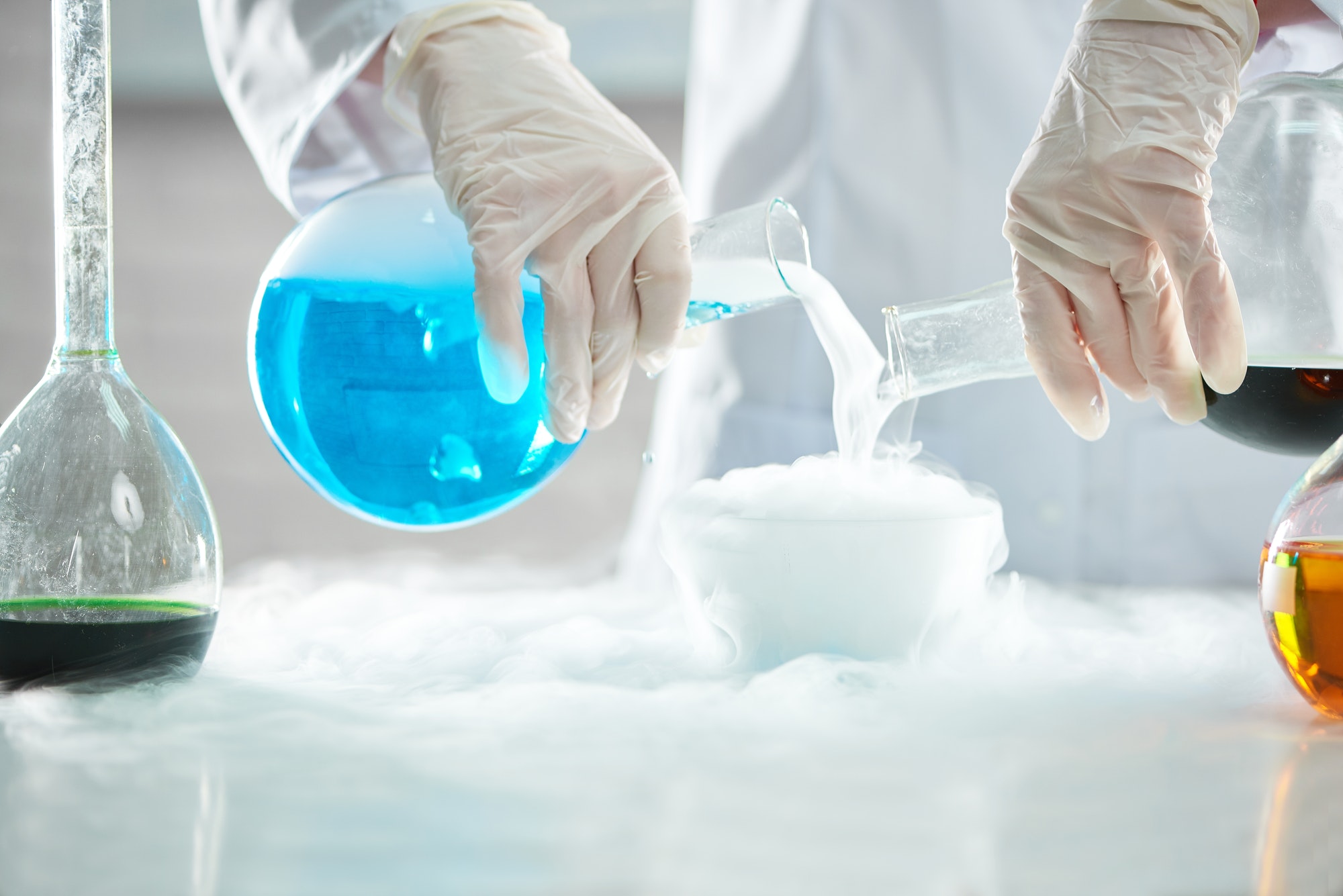 Female chemist working at the laboratory